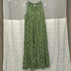 J jill green eyelet maxi dress sleeveless boho cottagecore maxi dress